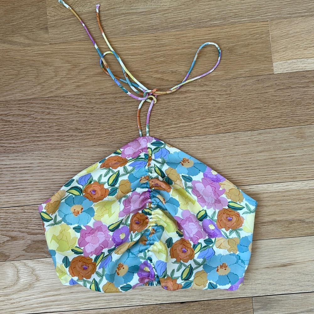 Floral Cropped Halter Top